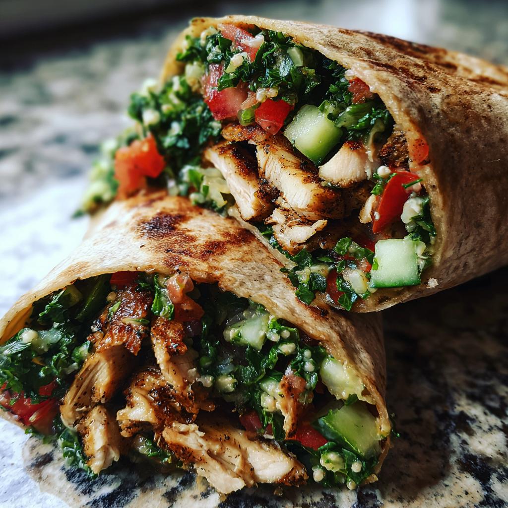 Citroen-oregano kipwraps met tabouleh