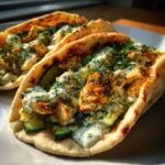 Knoflook kip pita’s met dille-yoghurtsaus