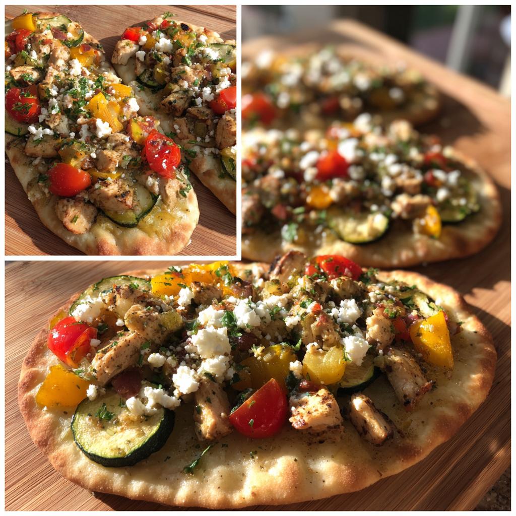 Mediterrane kip- en groente flatbreads - detail 1