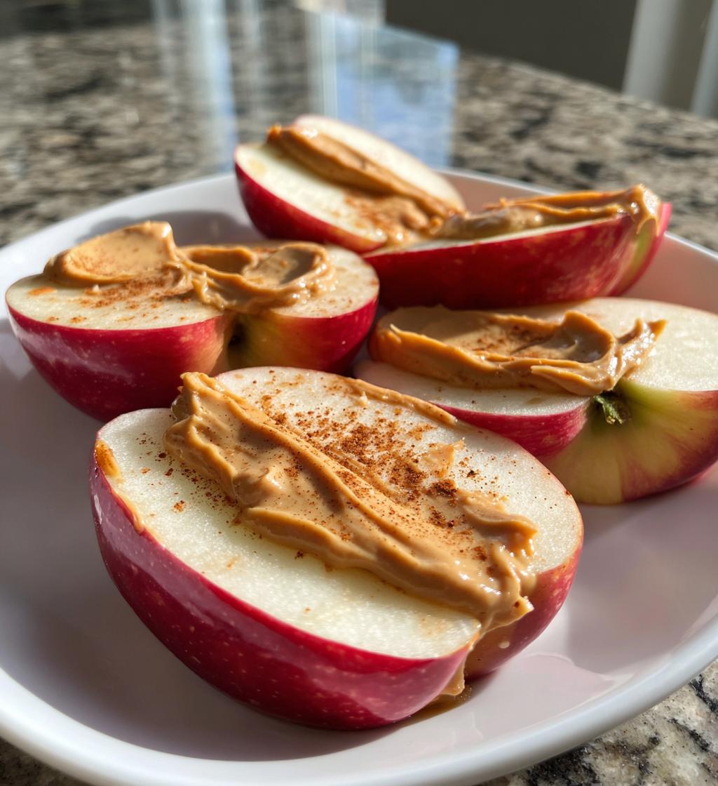 Appelschijfjes met pindakaas