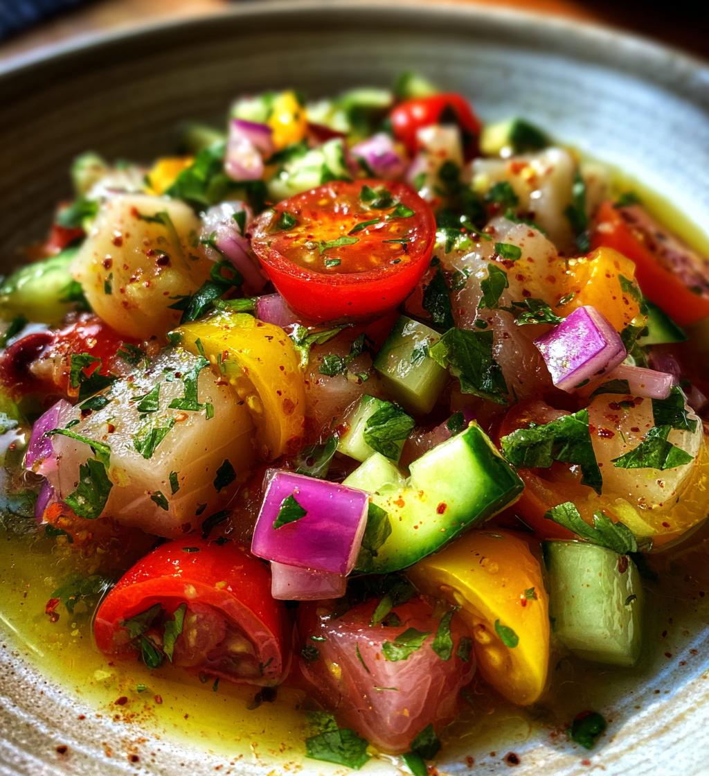 Ceviche Salade met Kabeljauw
