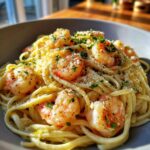 Citroenboter Pasta met Garnalen