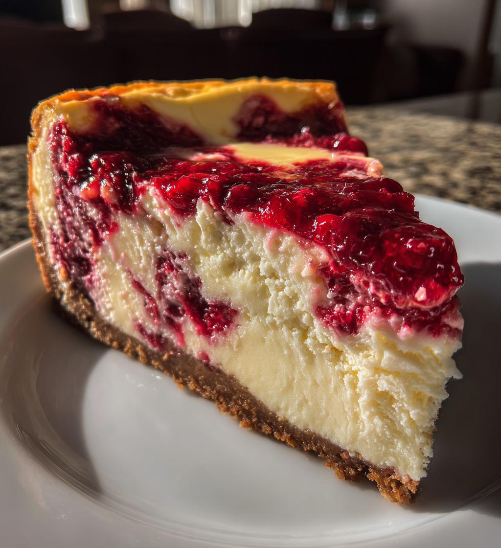 Frambozen Swirl Cheesecake