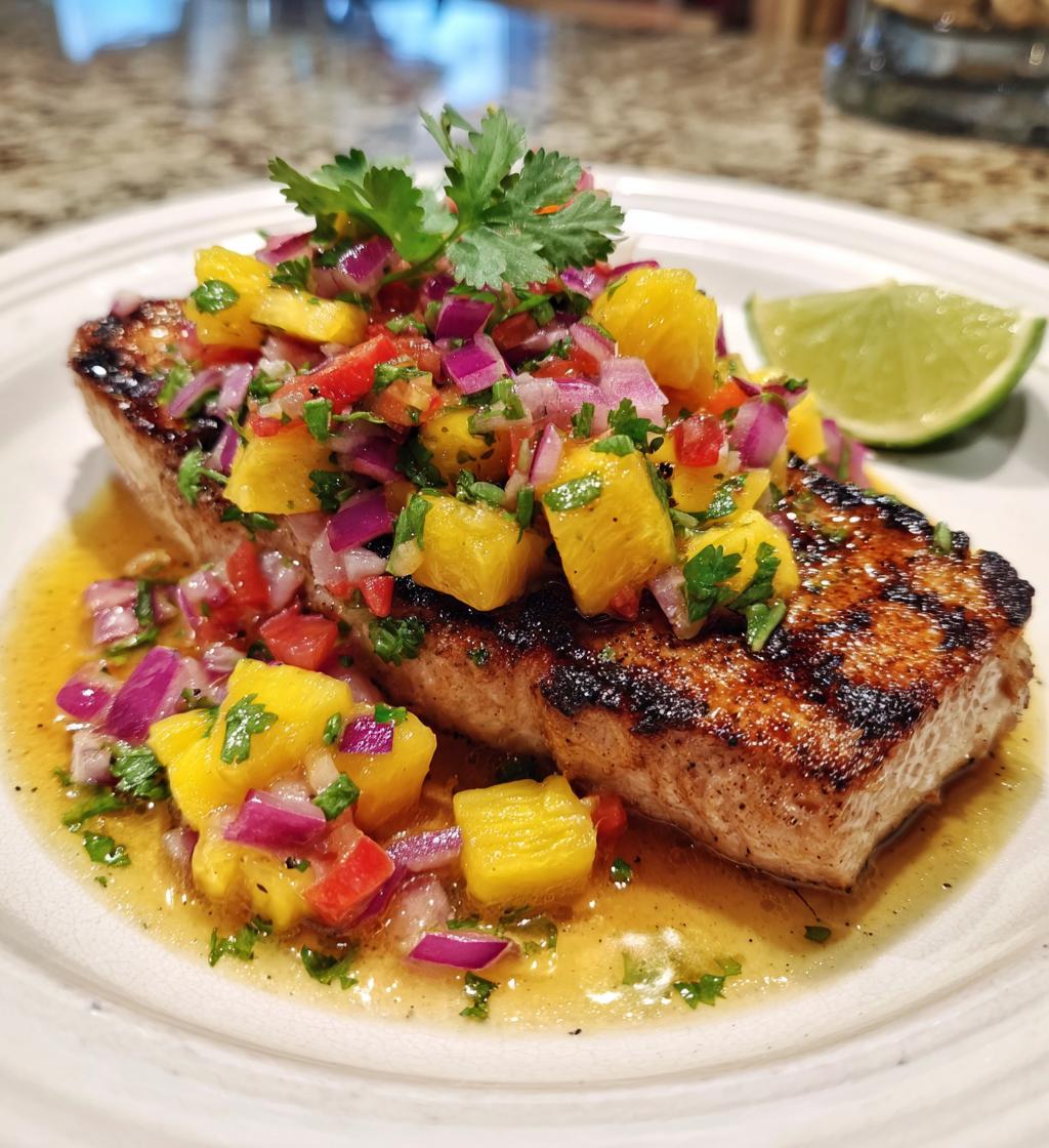 Gegrilde Zwaardvis met Ananassalsa