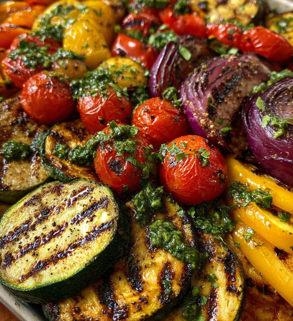 Gegrilde groentesalade met basilicumdressing - detail 1