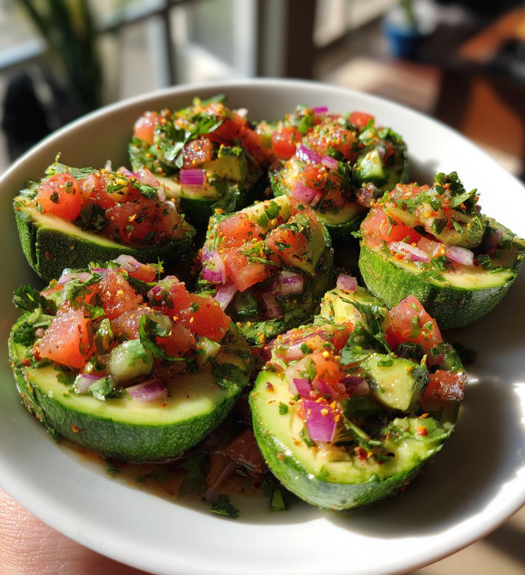 Gevulde komkommer-avocadosalade - detail 1