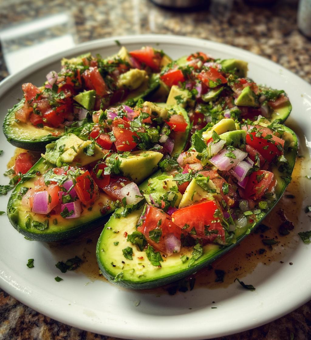 Gevulde komkommer-avocadosalade