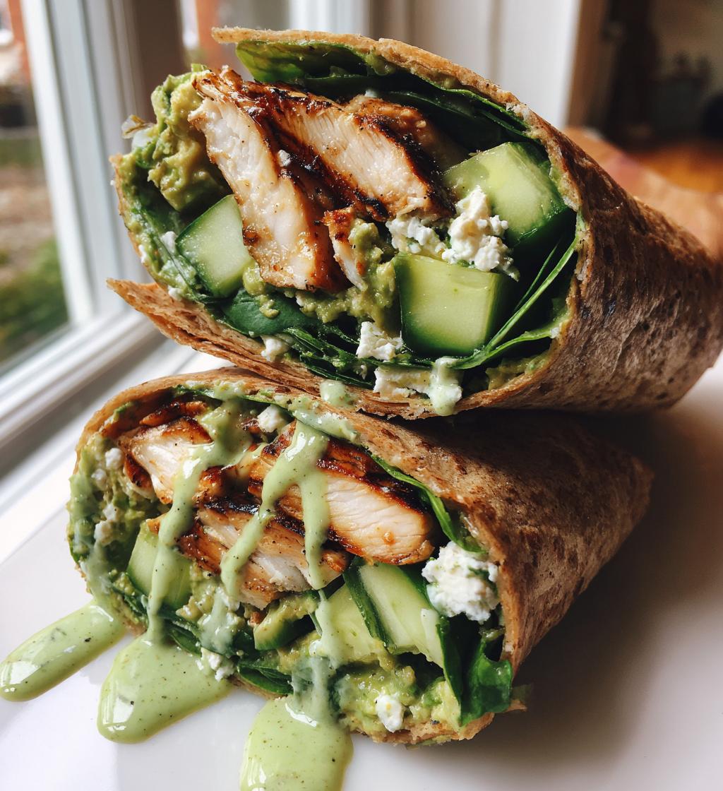 Green Goddess en komkommer-kip wrap salade - detail 1