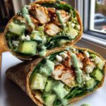 Green Goddess en komkommer-kip wrap salade