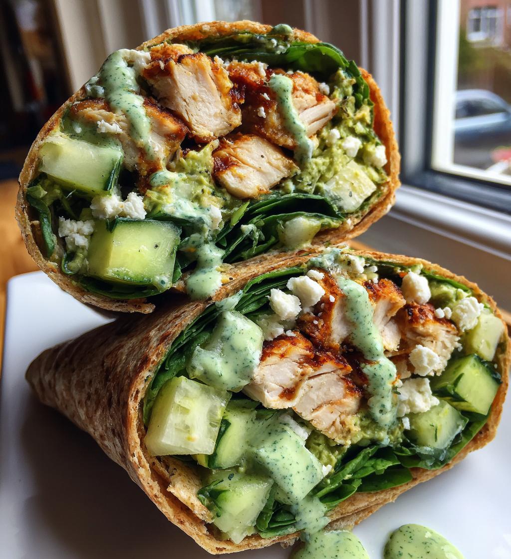 Green Goddess en komkommer-kip wrap salade