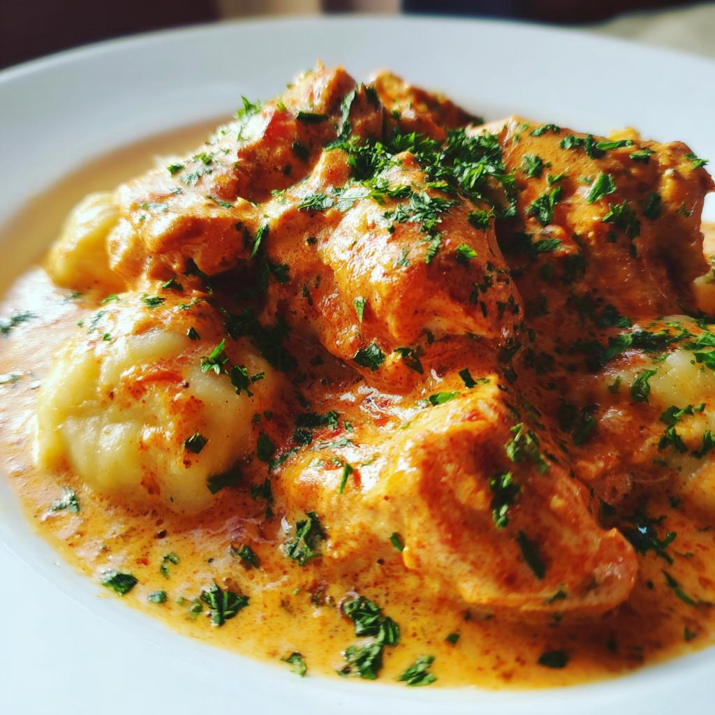 Hongaarse Kip Paprikash (kip met knoedels)