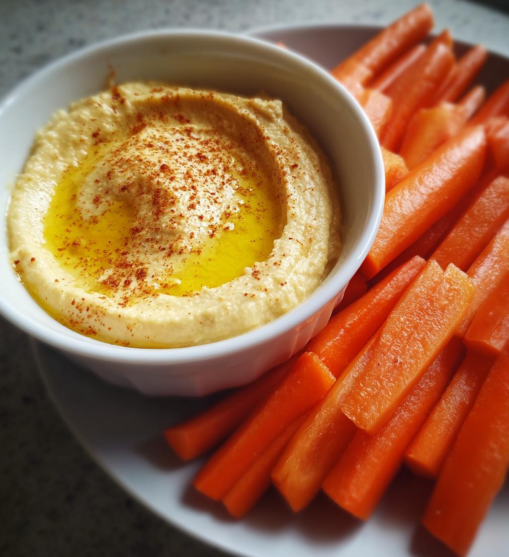 Hummus met wortelsticks - detail 1