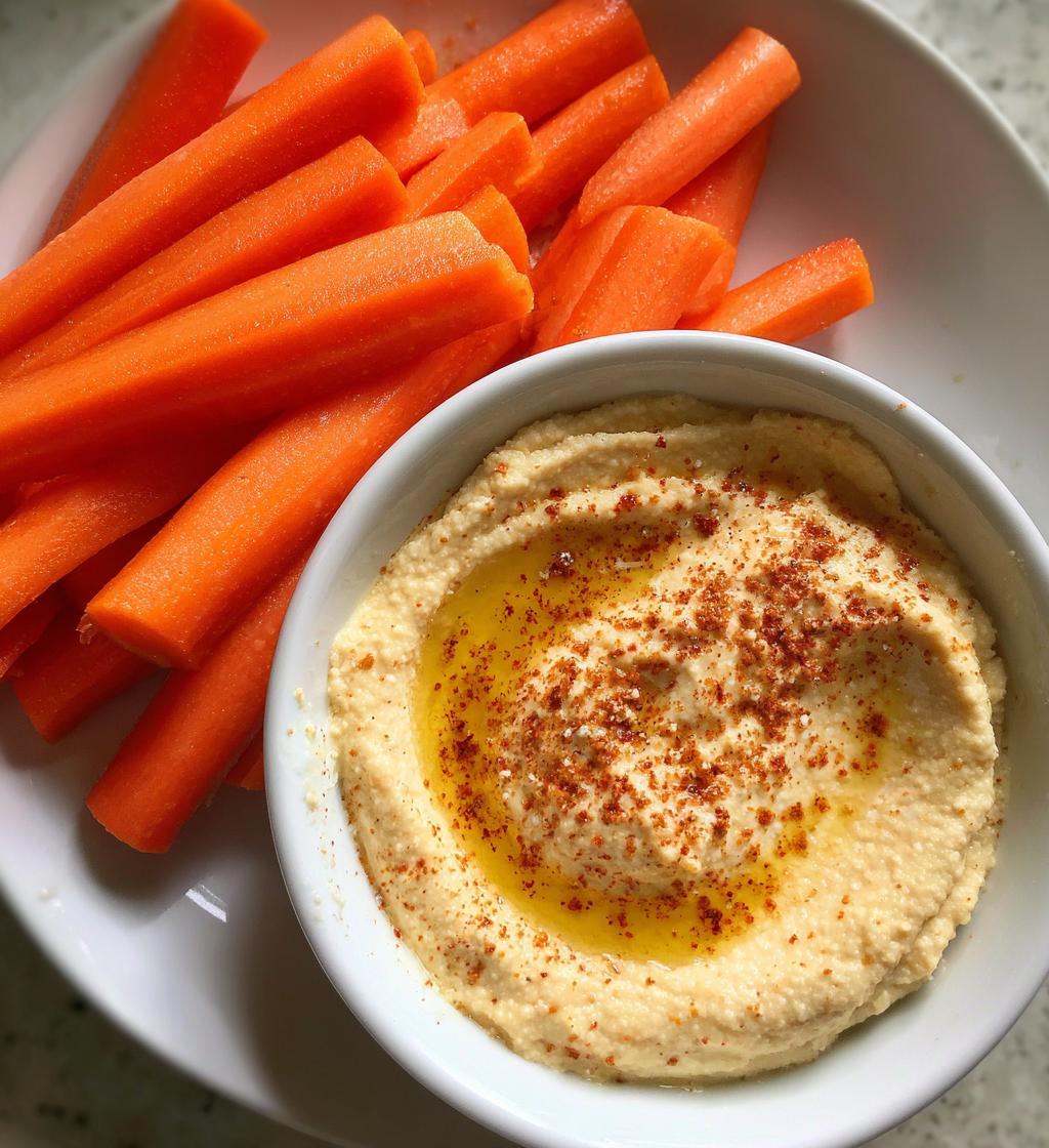 Hummus met wortelsticks