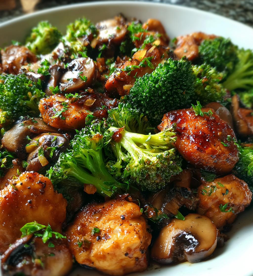 Kip Broccoli Champignon Roerbakschotel