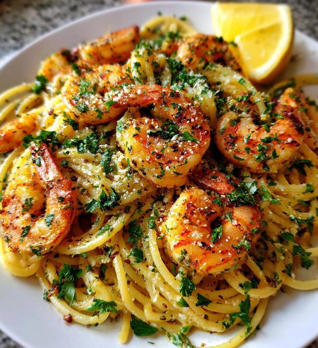 Knoflookboter Garnalenpasta