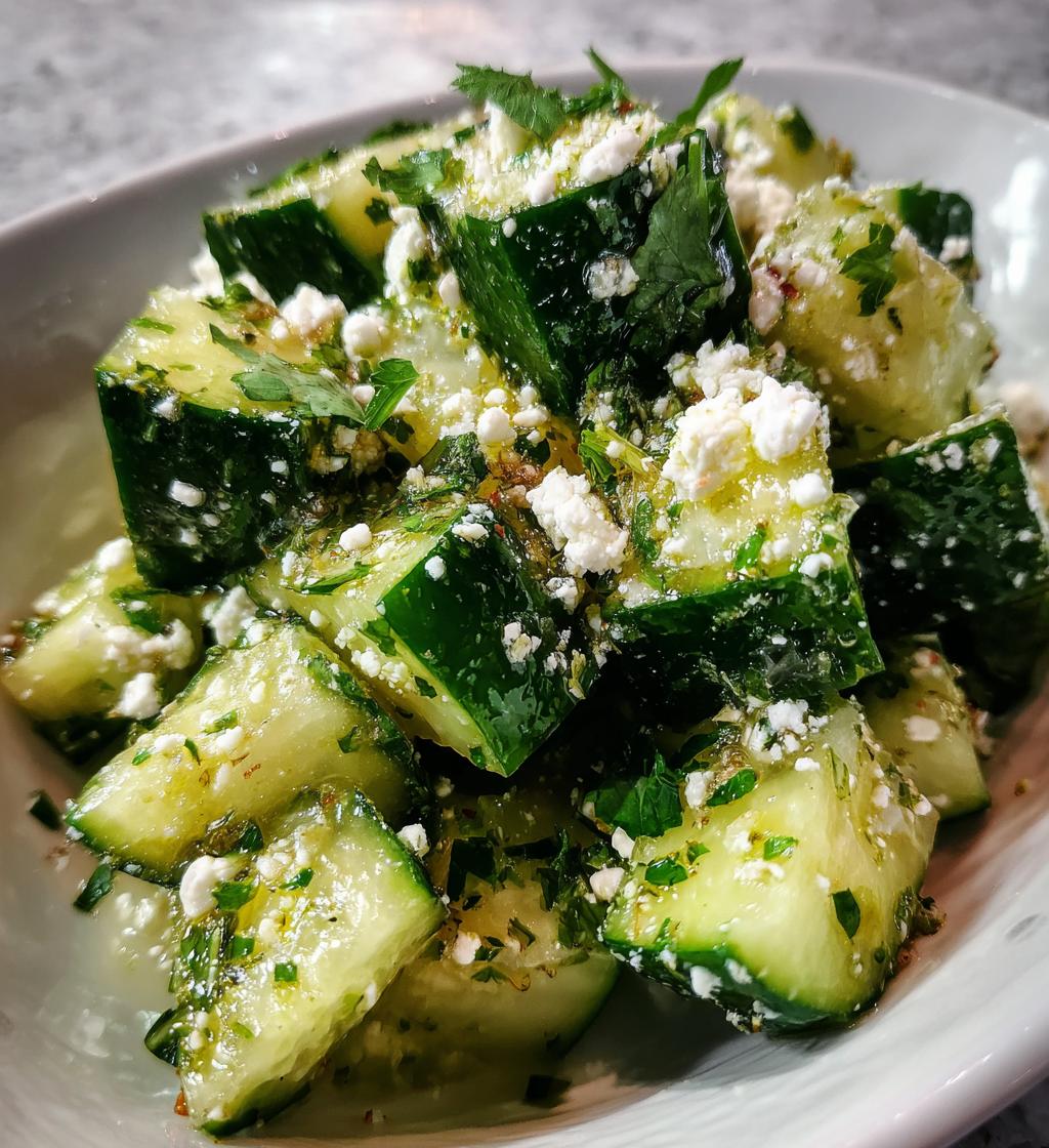 Komkommer-Cotija en limoensalade
