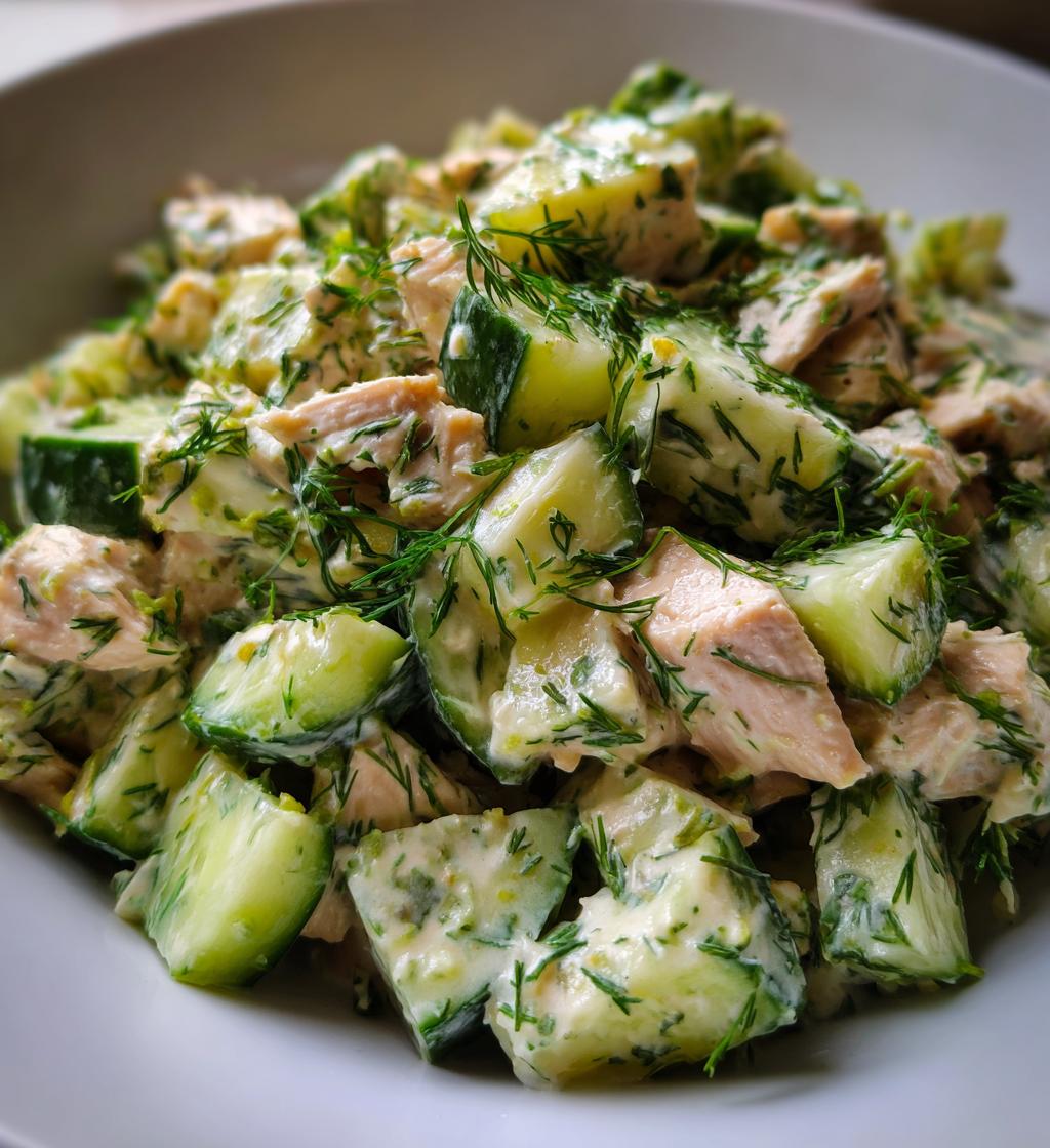 Komkommer-kalkoen sub salade