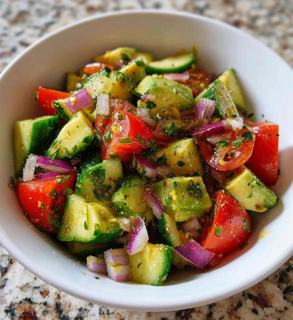Komkommer-tomaat-avocadosalade - detail 1