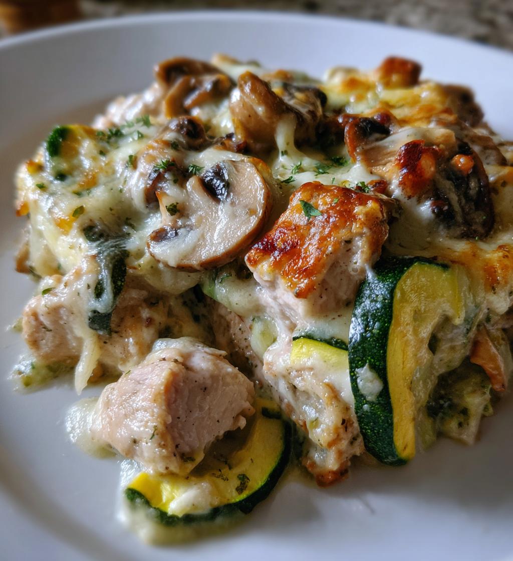 Kruidige Kip en Champignon Courgette Ovenschotel - detail 1