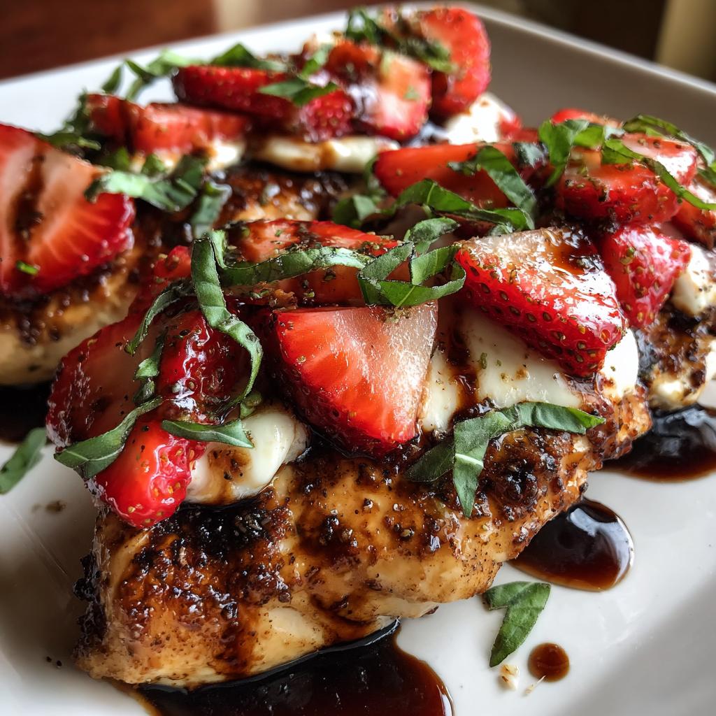Makkelijke Aardbeien-Balsamico Kip met Mozzarella