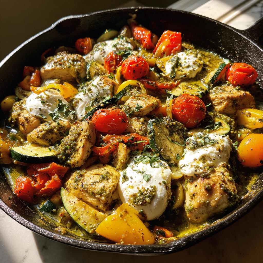 Pesto Kip & Groenteskillet met Burrata - detail 1