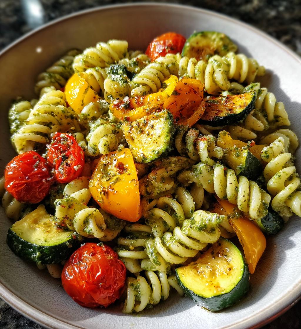 Pesto Pasta met Geroosterde Groenten - detail 1