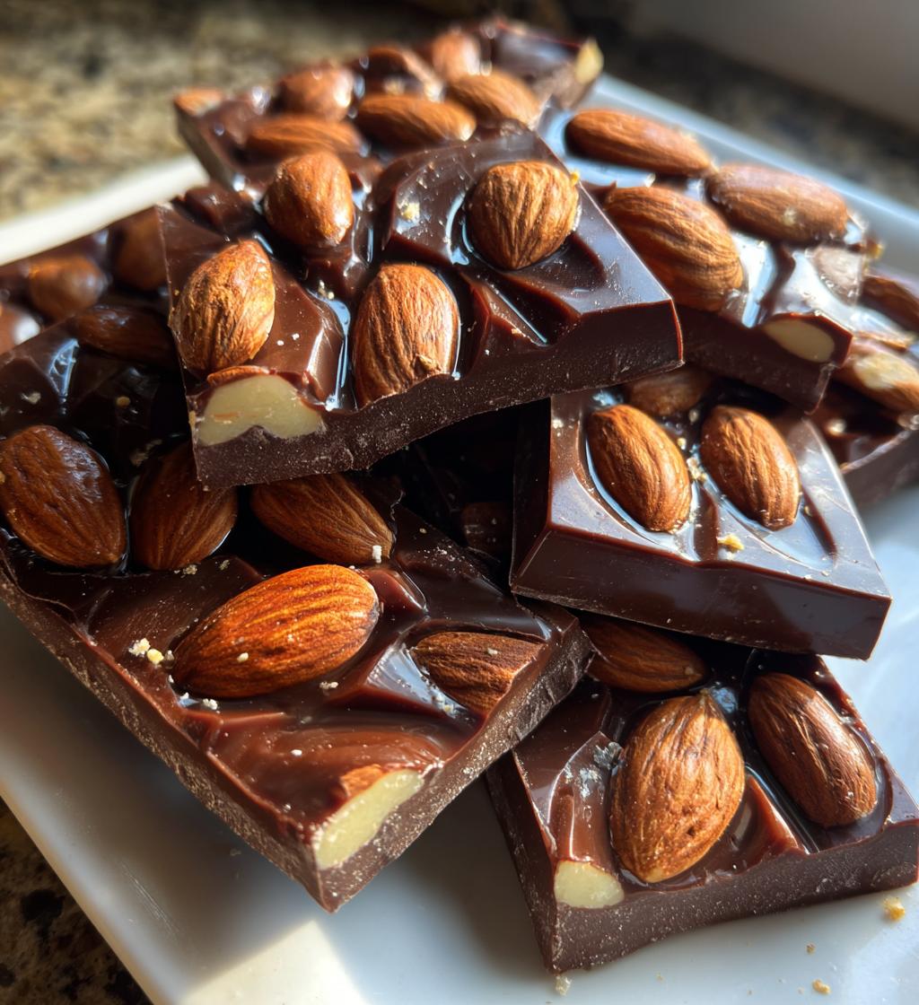 Pure chocolade met amandelen - detail 1