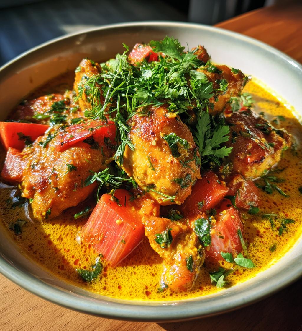 Rabarber Curry Kip - detail 1