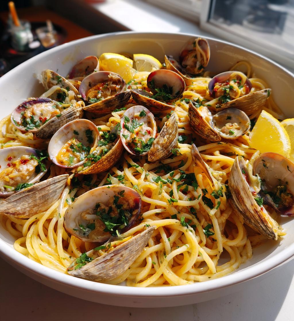Spaghetti met venusschelpen