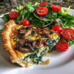 Spinazie, Broccoli & Champignon Quiche Salade