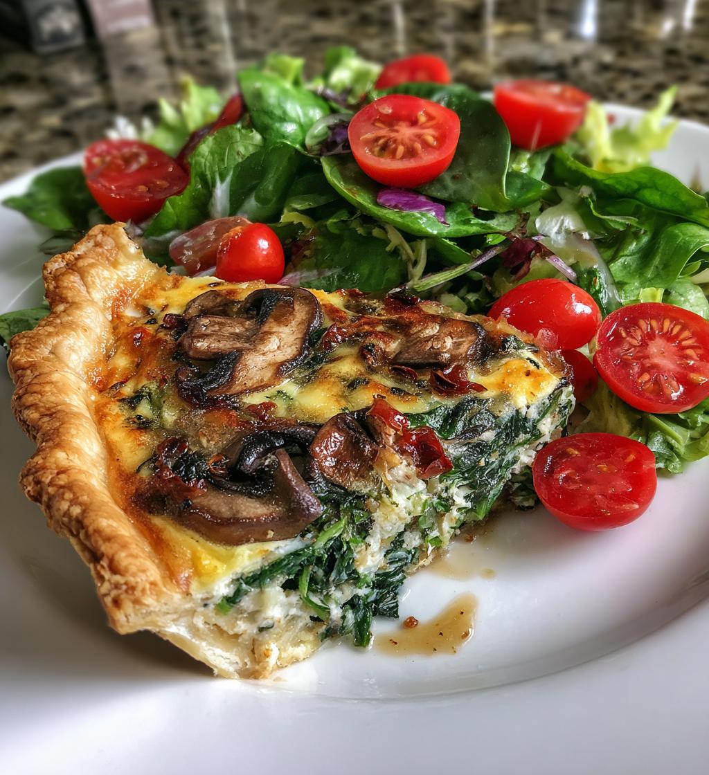 Spinazie, Broccoli & Champignon Quiche Salade