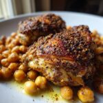 Za'atar-gebraden kip met kikkererwten