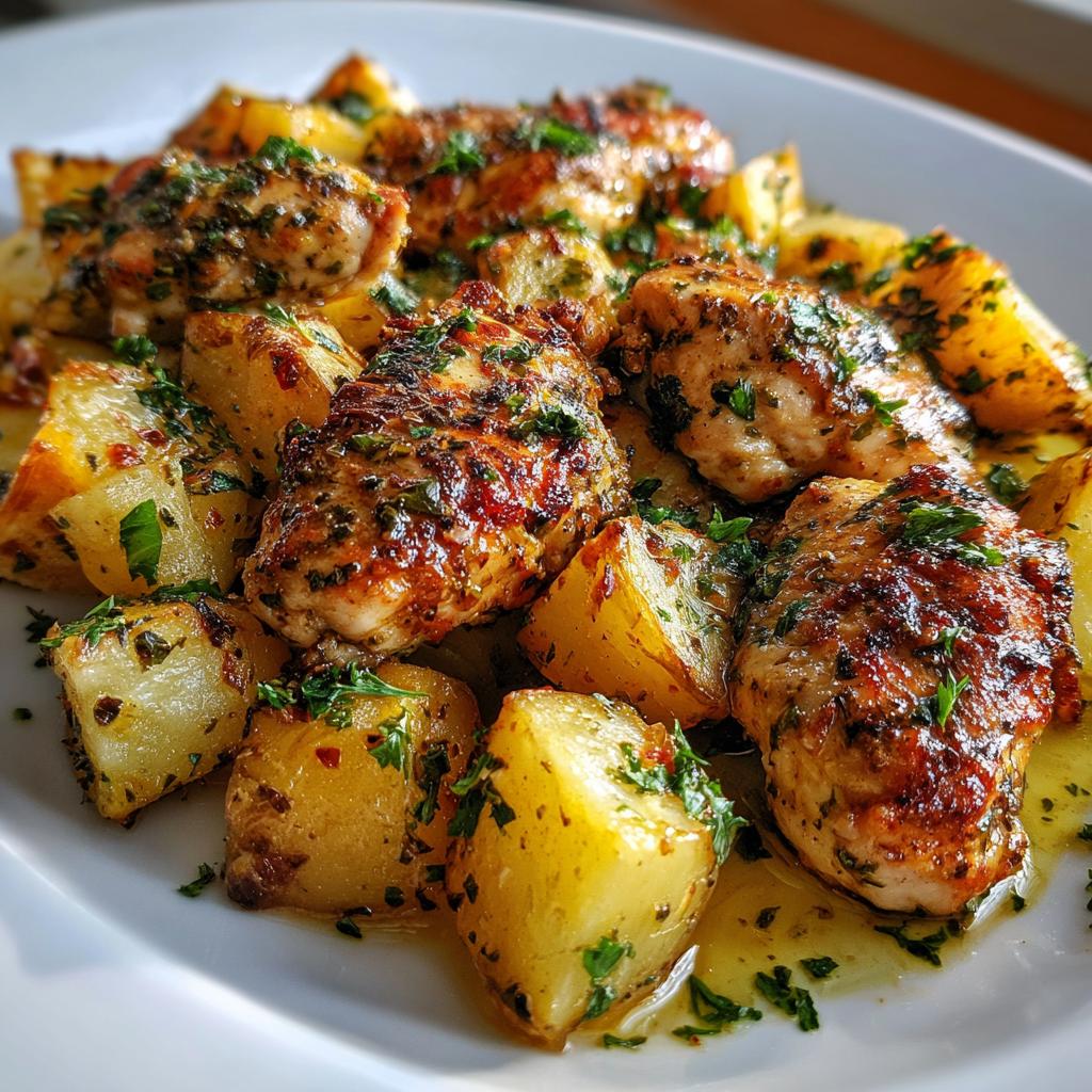 bakplaat aardappelen en kip