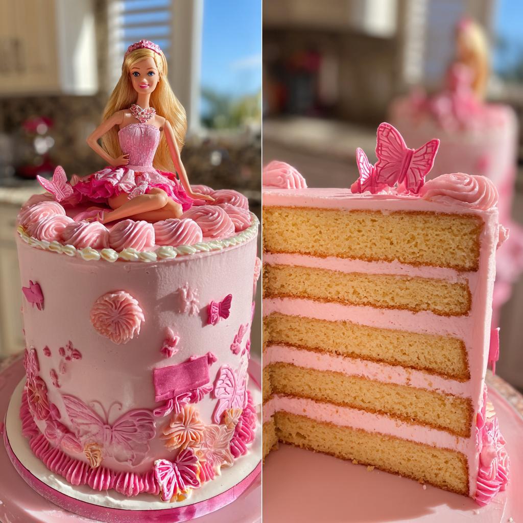 barbie taart