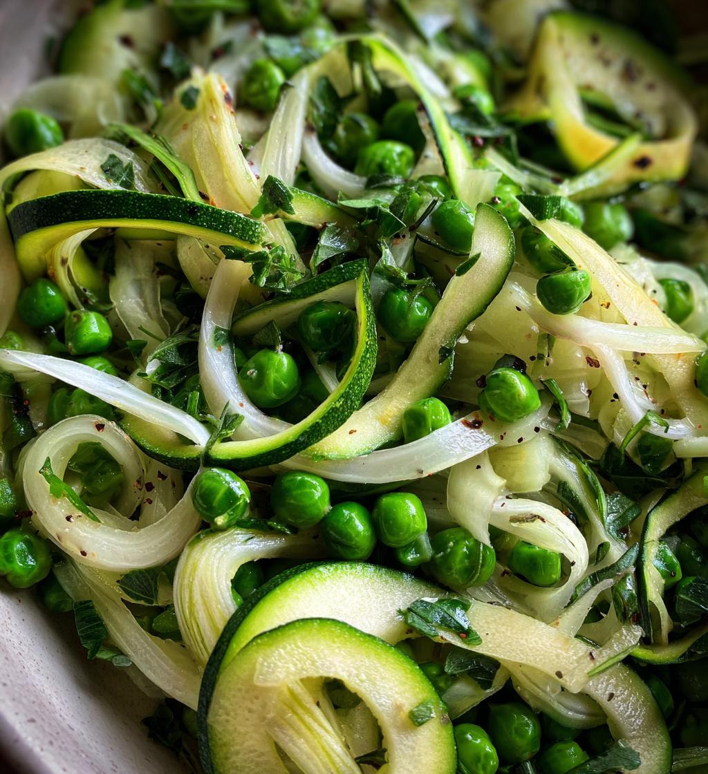 niet-koken courgette, venkel & erwtensalade - detail 1