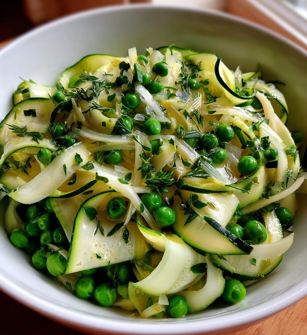 niet-koken courgette, venkel & erwtensalade