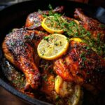 spatchcock kip gietijzeren pan