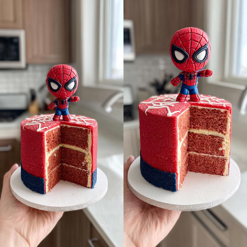 spiderman taart - detail 1