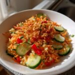 wortelgroentesalade met krokante rijst