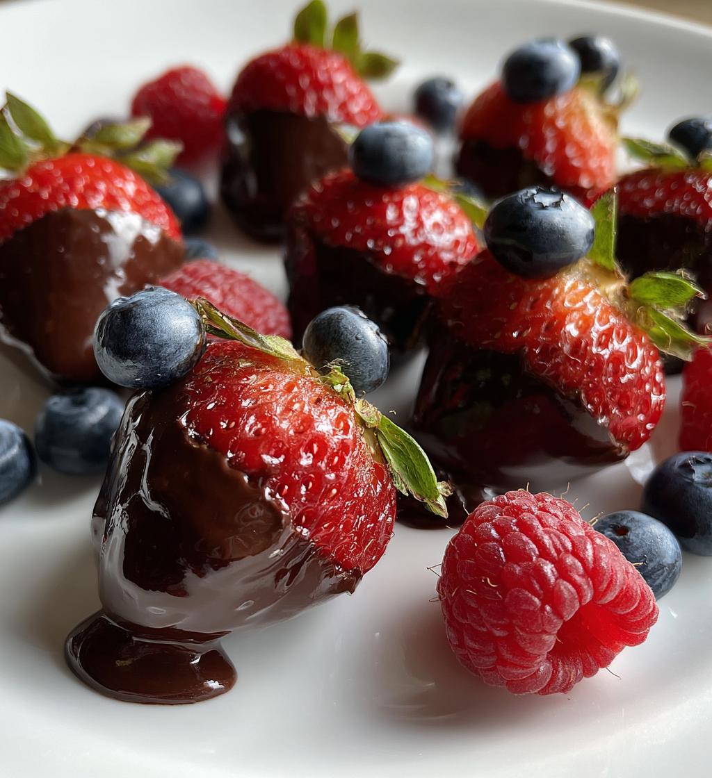 Bessen met pure chocolade