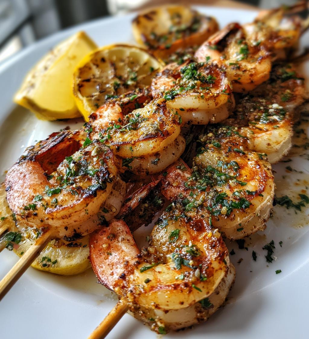 Gegrilde Garnalenspiesjes