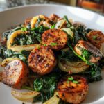 Kipworst en Spinazie Skillet