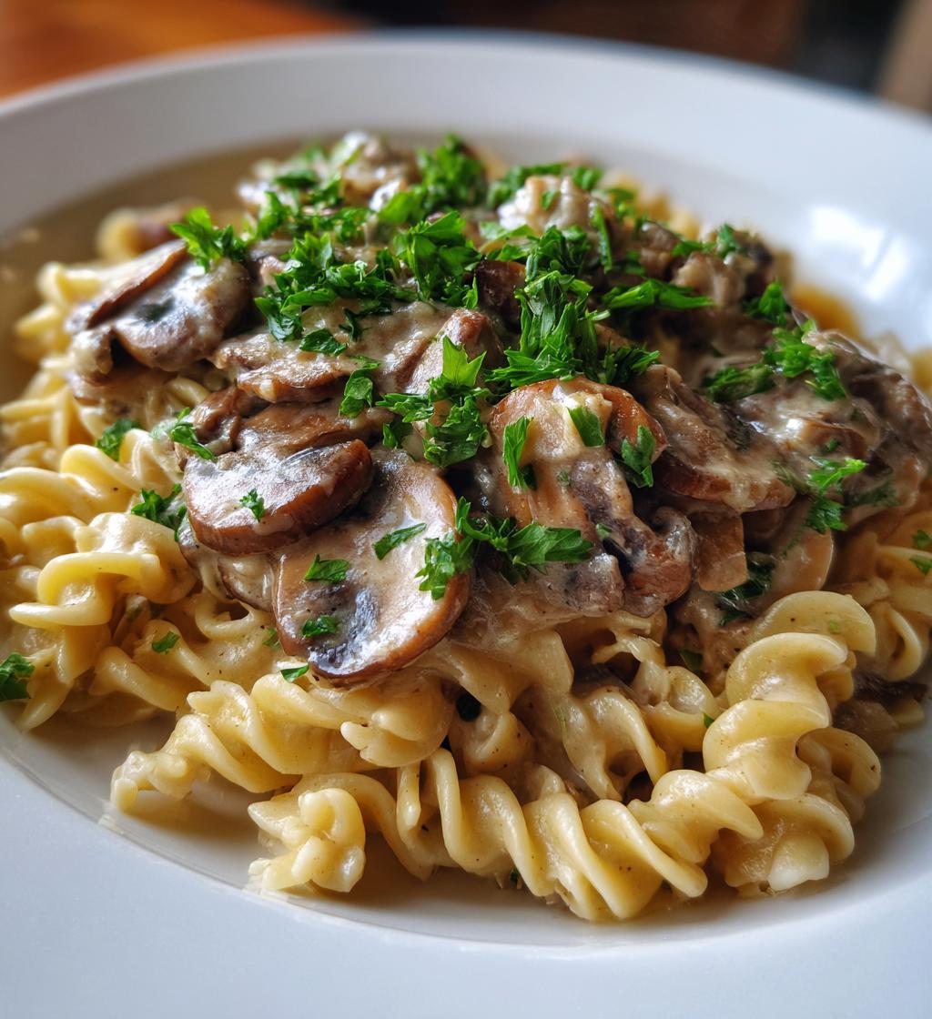 Paddenstoelen Stroganoff Pasta