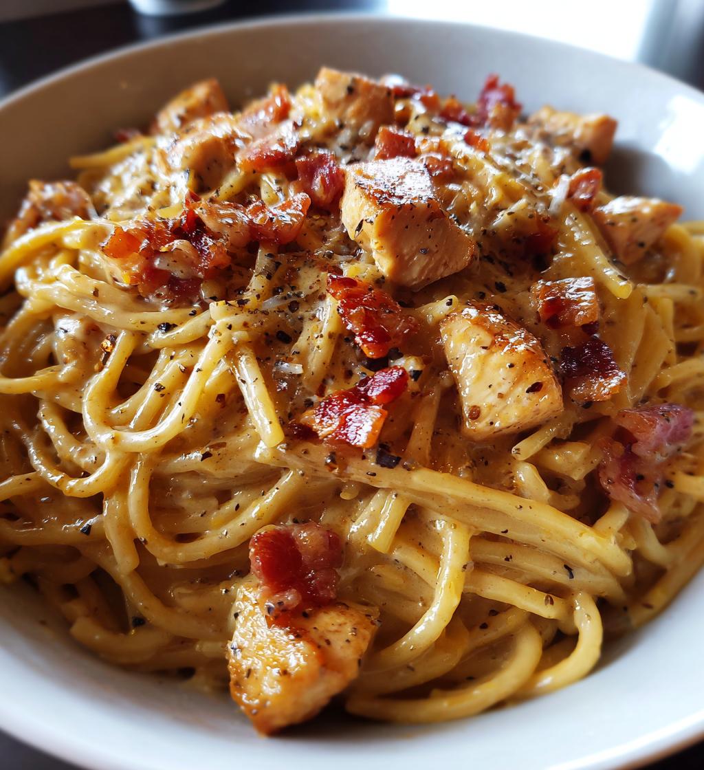 Pasta Carbonara met Kip - detail 1