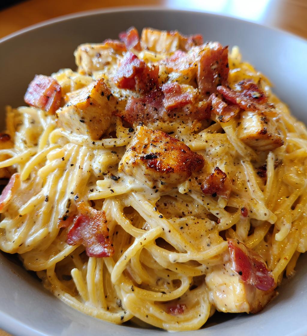 Pasta Carbonara met Kip