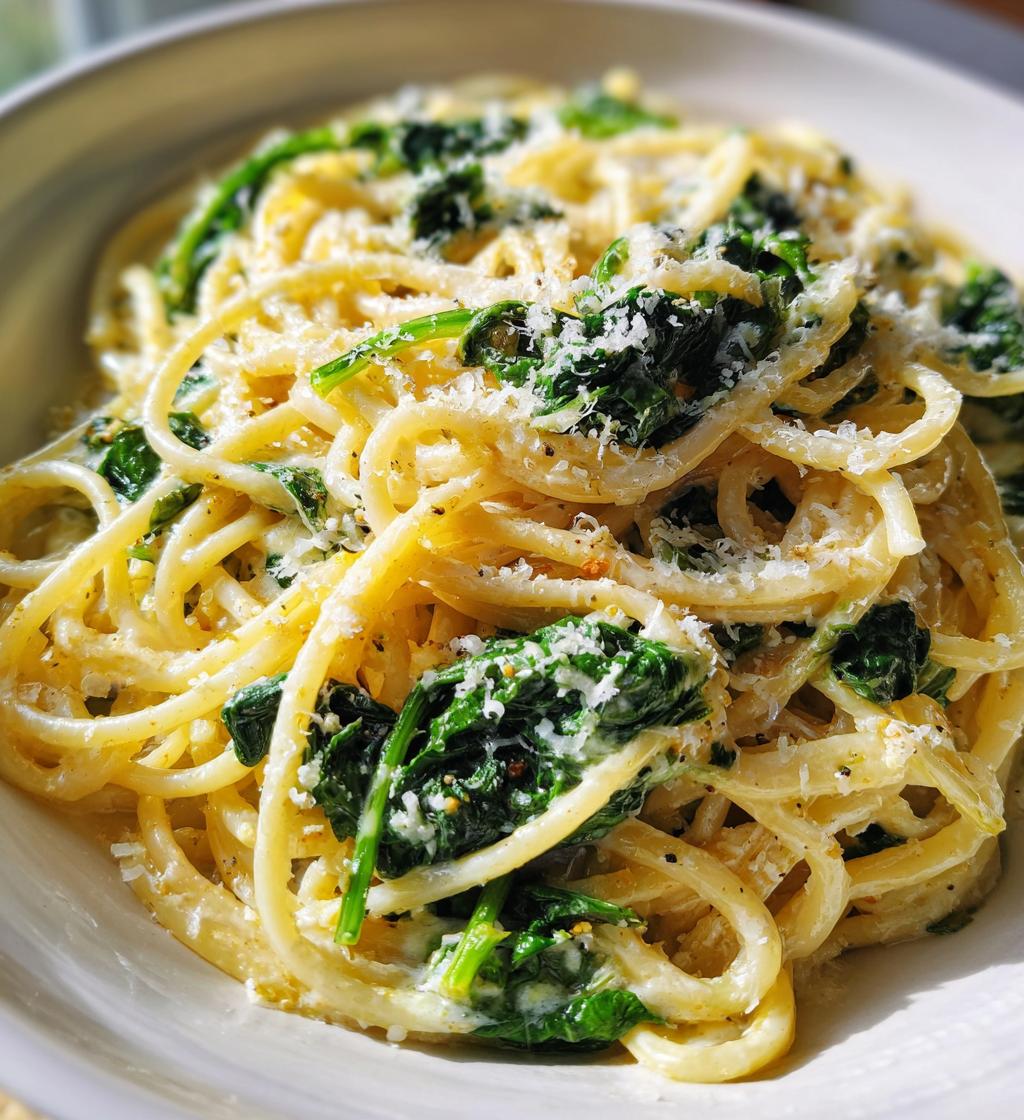Pasta met Spinazie en Citroenroomsaus