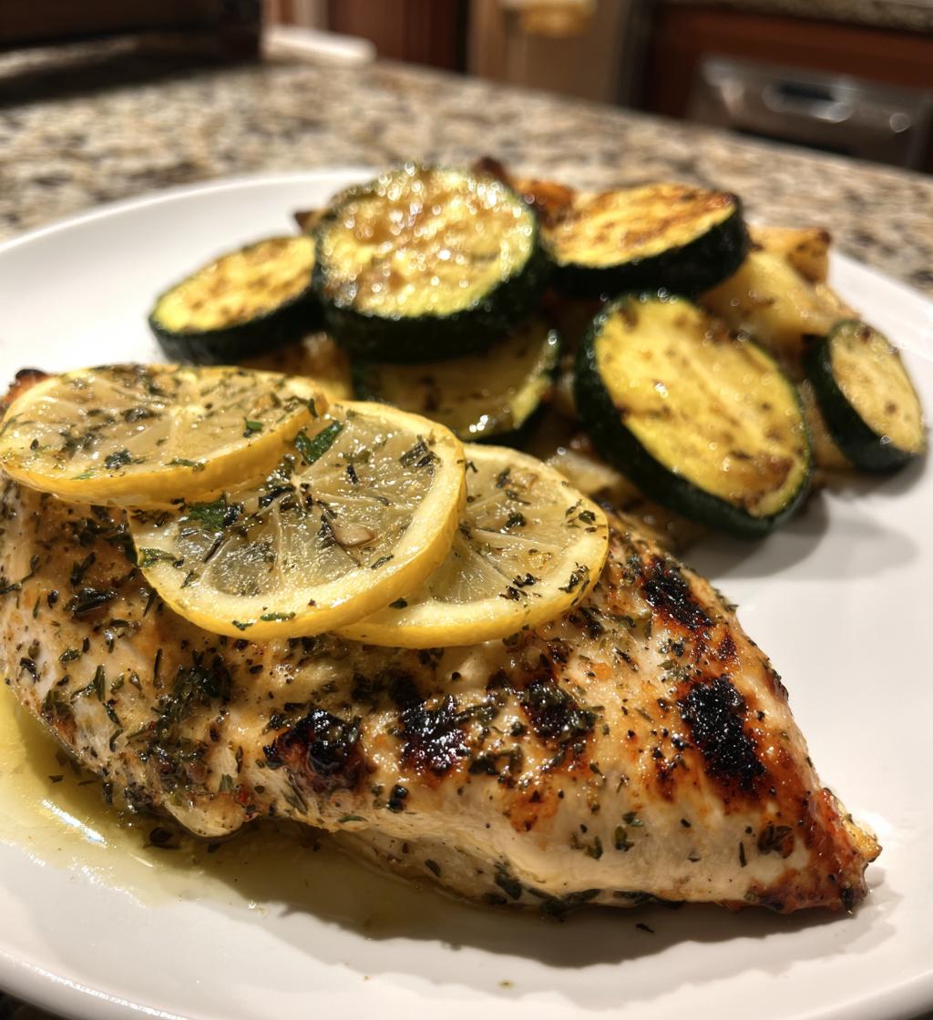 Gegrilde Kip met Citroen en Kruiden en Courgette - detail 1