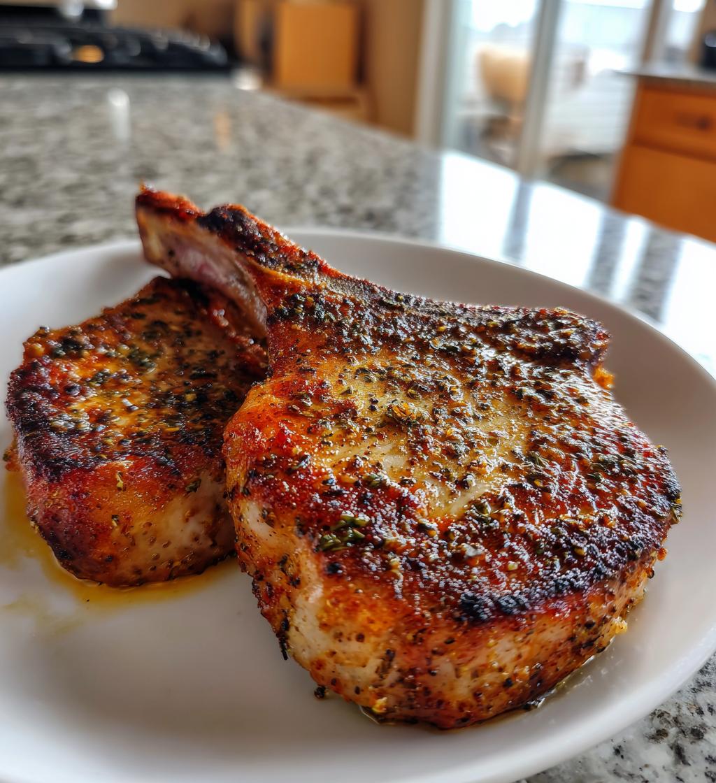 Gekruide Varkenskoteletten uit de Airfryer