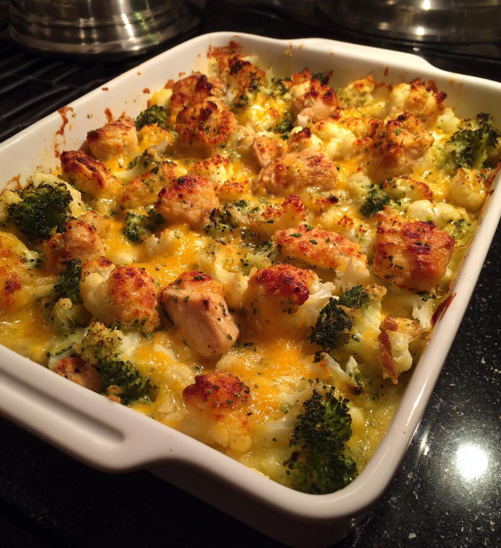 Kip, Bloemkool en Broccoli Ovenschotel