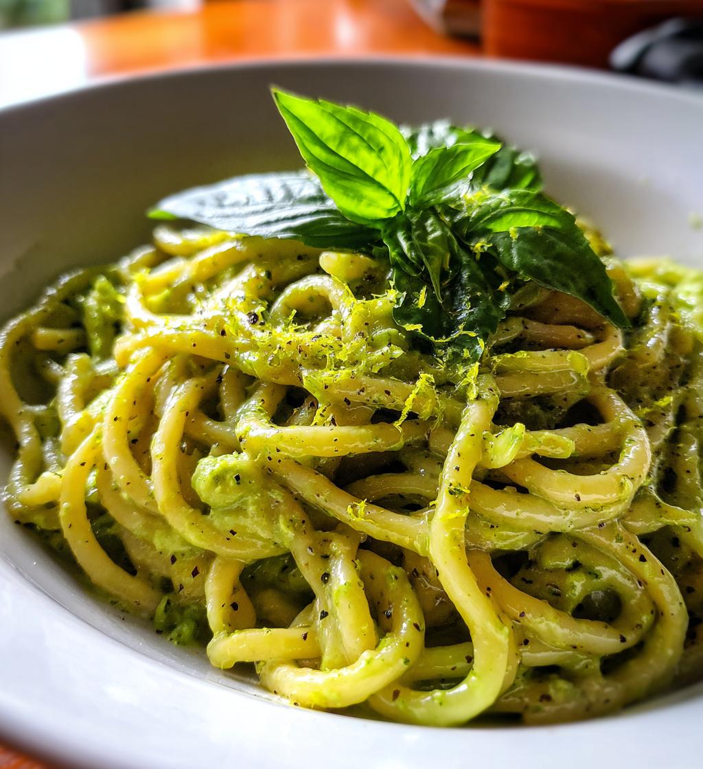 Avocado Pasta with Lime and Basil